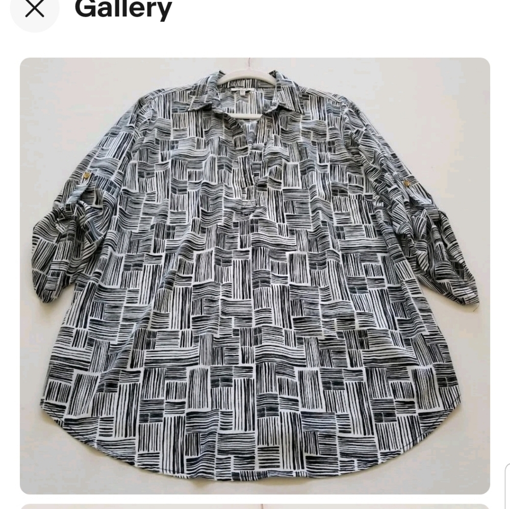 MPH COLLECTION Black and White Women's Top